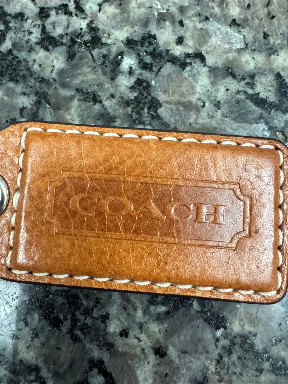Coach Leather hang tag bag charm
